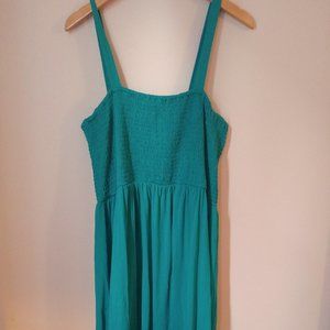 Teal Smock Top Maxi Sundress